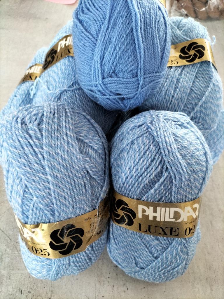 Laine Phildar Luxe ( 6 pelotes bleu chiné et bleu) C2, Enlèvement ou Envoi