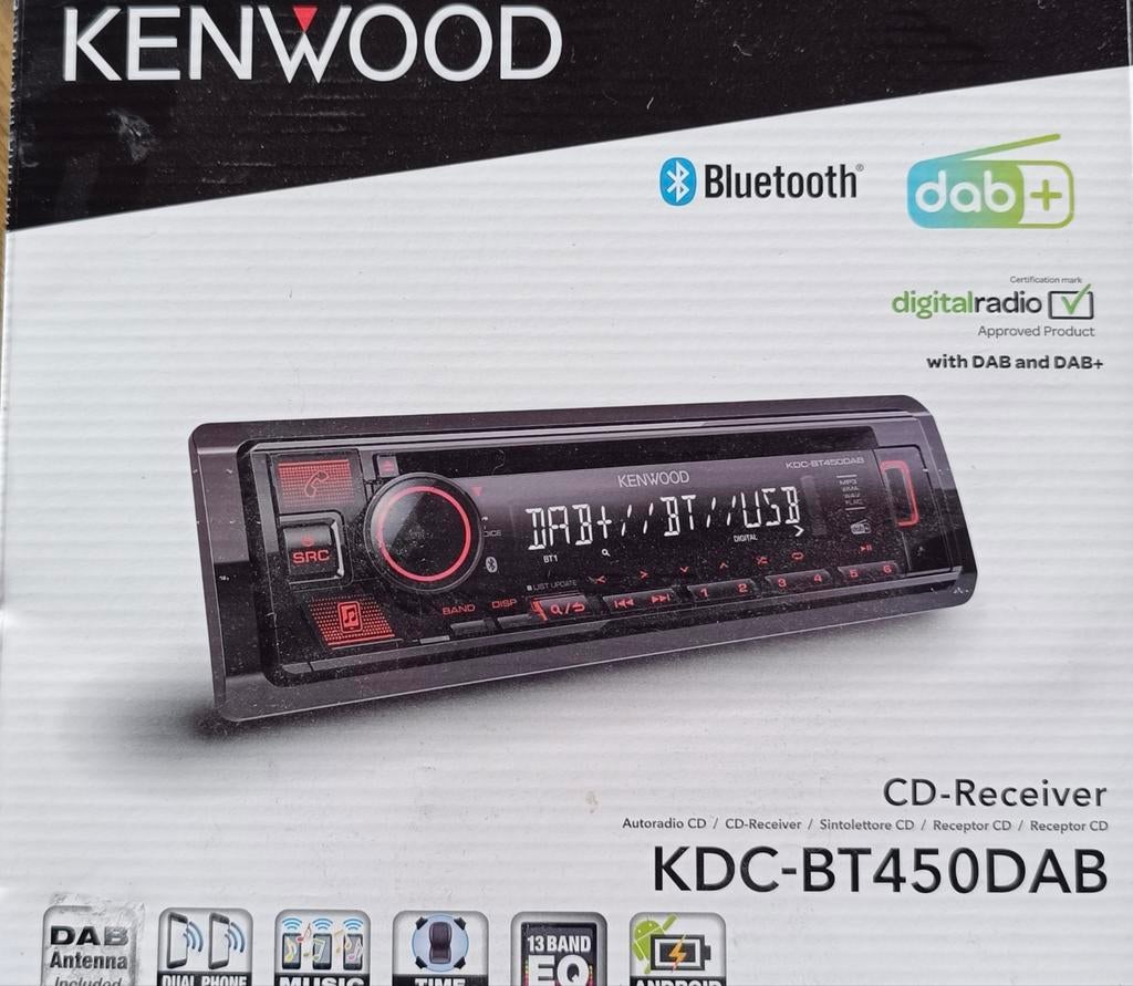 Kenwood kdc-bt450dab avec DAB+, Autos : Divers, Autoradios, Enlèvement