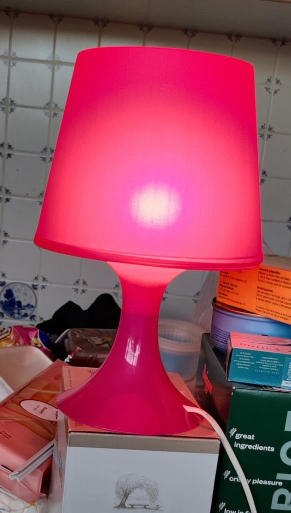 Roze vintage lamp Ikea, Ophalen, Zo goed als nieuw