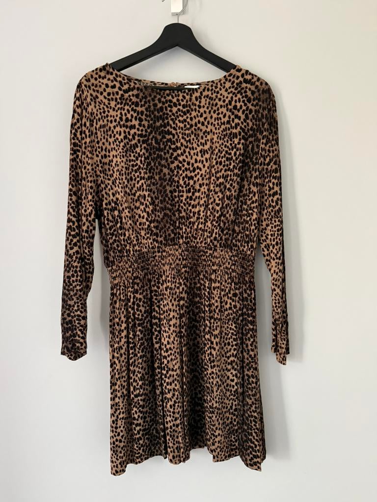 Jurk - tijger print - maat 46, Kleding | Dames, Ophalen of Verzenden, Zo goed als nieuw, Maat 46/48 (XL) of groter, Knielengte