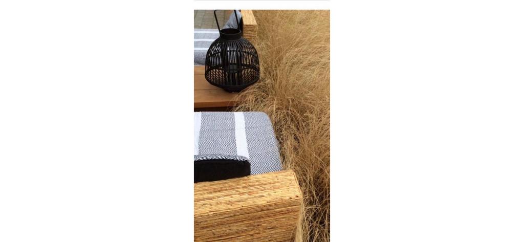 Teak zetel met rotan afwerking 1p x 2, Ophalen, Zo goed als nieuw, Hout, Ibiza beach