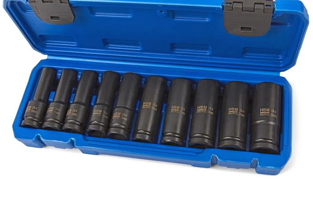 Set van 10 metrische 1/2 diepe zeshoekige doppen, Auto diversen, Autogereedschap, Ophalen of Verzenden