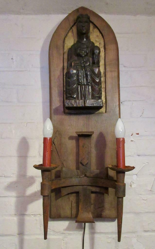 Applique murale avec statue de Vierge à l'Enfant, Enlèvement, Autres matériaux