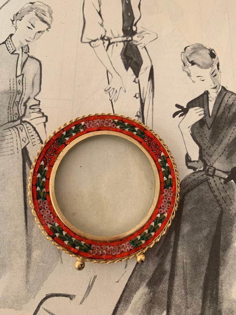 Cadre photo vintage en micro mosaïque, Enlèvement ou Envoi