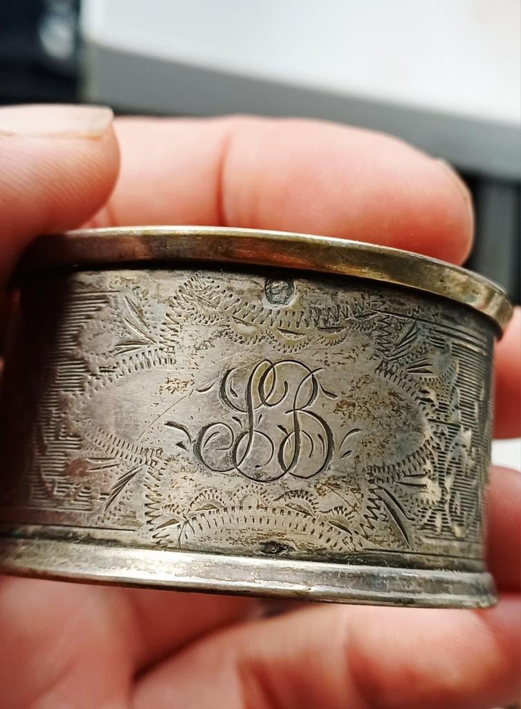 Rond de serviette en argent, Antiquités & Art, Enlèvement ou Envoi