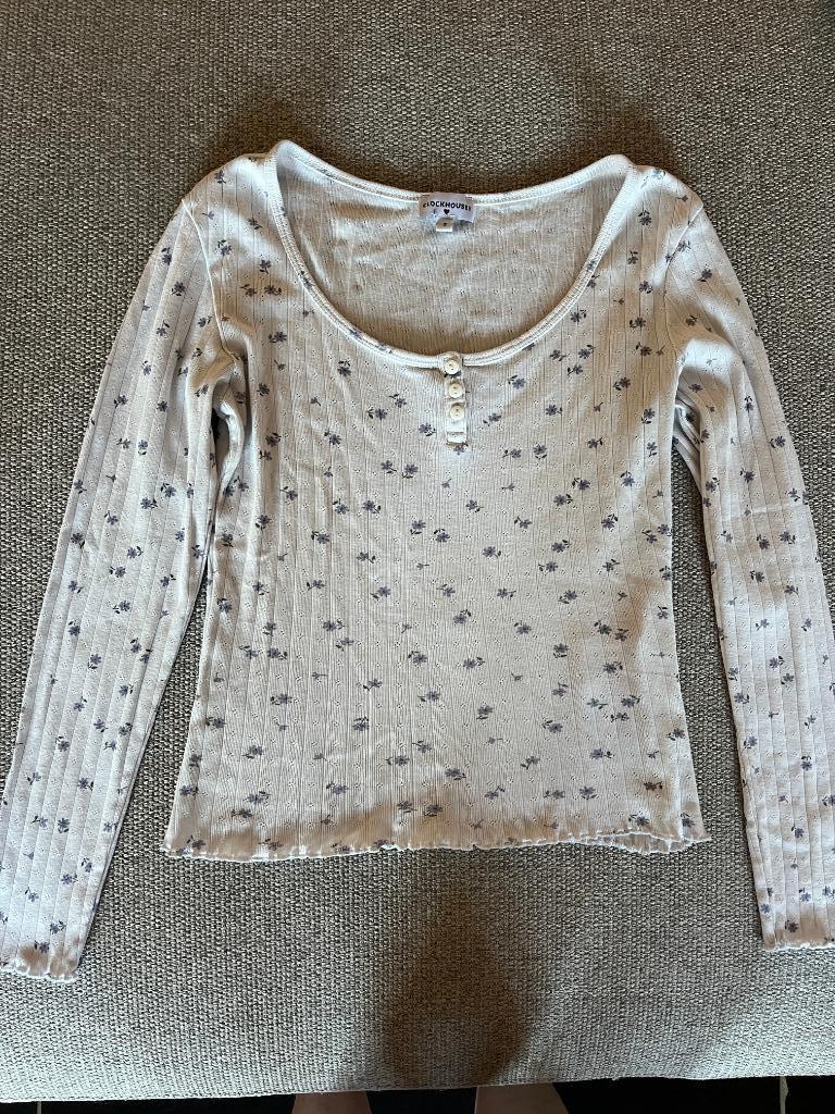 Longsleeve bloemen Clockhouse maat S, Ophalen of Verzenden, Zo goed als nieuw, Maat 36 (S), Wit