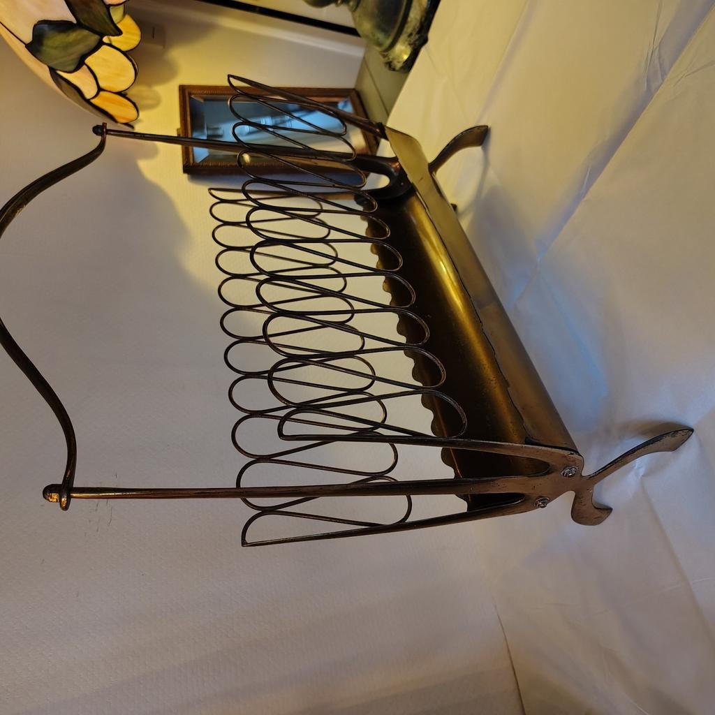 Vintage Messing kranten houder, Huis en Inrichting, Ophalen of Verzenden, Gebruikt