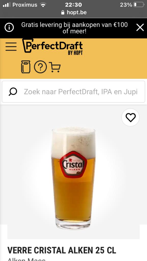 Glazen cristal Alken bierglazen 50 stuks, Enlèvement ou Envoi, Neuf, Verre à bière