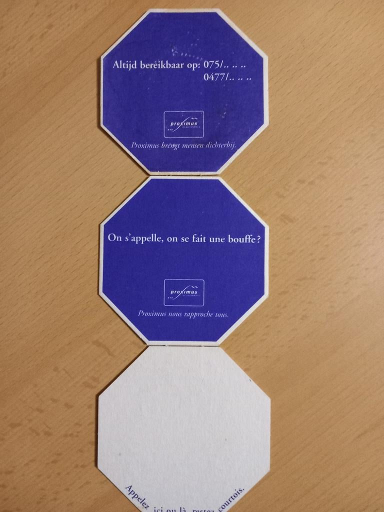 Sous-bocks Proximus (362), Enlèvement ou Envoi, Comme neuf