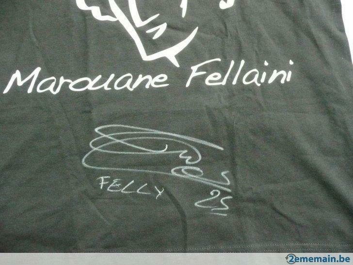 T-Shirt signé par Marouane Fellaini - merci pour ce 2ème but, Enlèvement ou Envoi, Neuf, Taille 52/54 (L), Noir