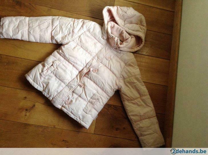 Lichtroze superzachte winterjas 'Zara' meisjes mt 134/140, Ophalen of Verzenden, Gebruikt, Jas