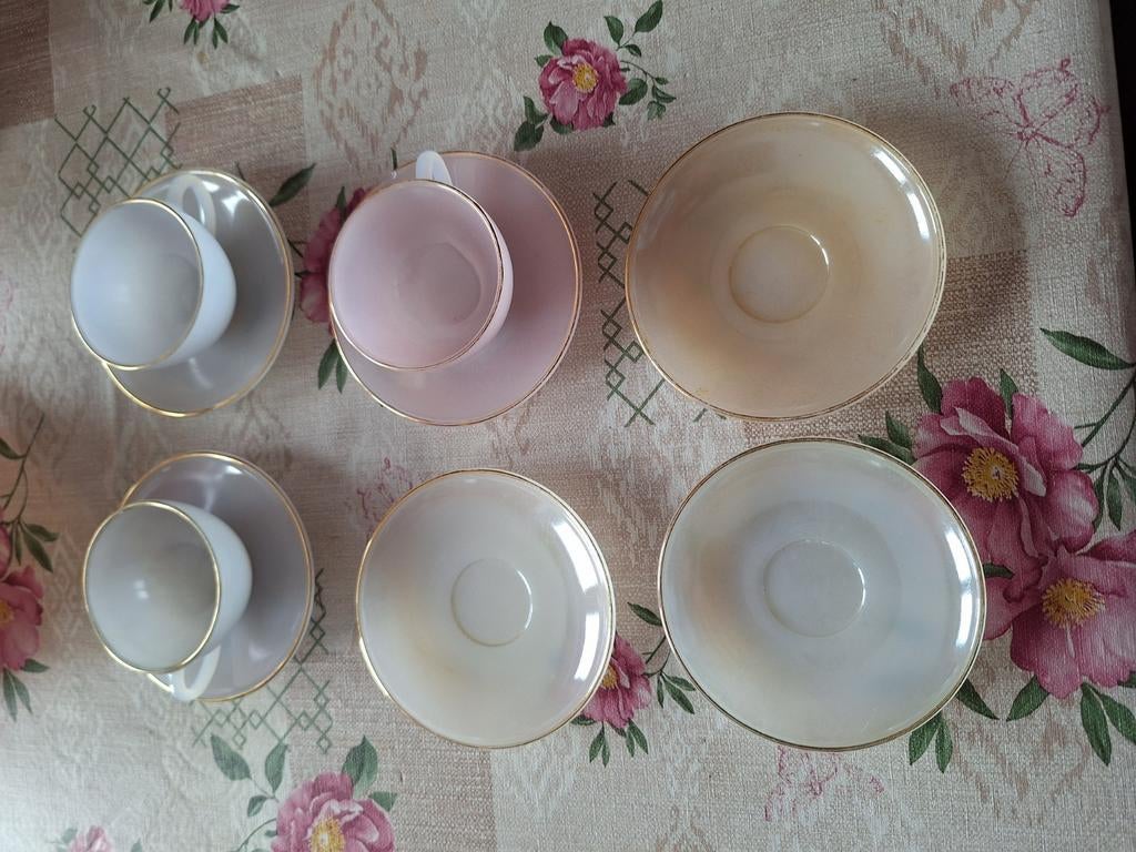Ensemble de 3 petites tasses en arcopal série arlequin, Enlèvement ou Envoi