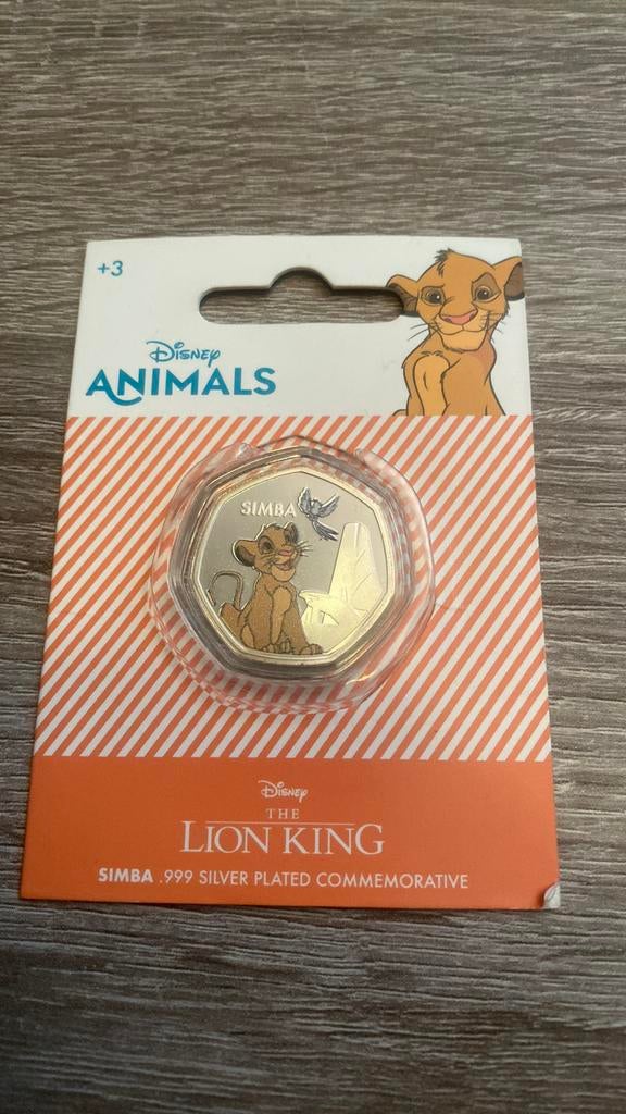 Simba munt .999 silver plated, Ophalen of Verzenden, Leeuwenkoning of Jungle Boek, Nieuw