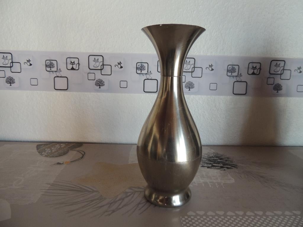 Décoration - Vase en inox ou étain léger, Antiquités & Art, Enlèvement