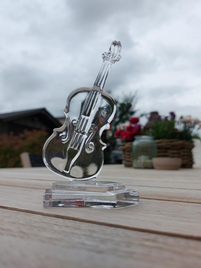 Kristallen vintage beeldje viool, Ophalen of Verzenden