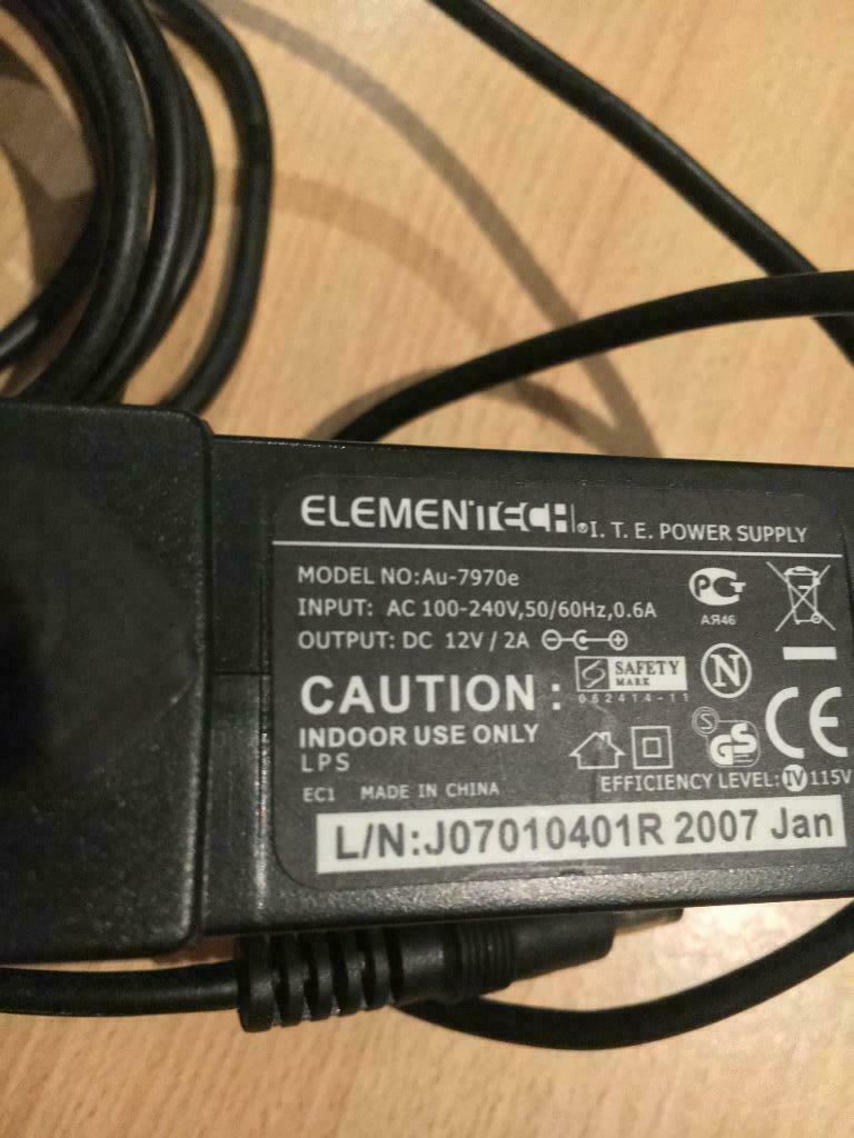 câble-transfo. "elementech" alimentation  12V/ 600 mA, Informatique & Logiciels, Enlèvement ou Envoi, Comme neuf