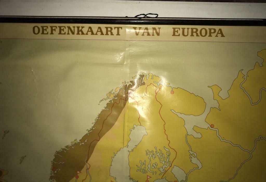 oude schoolkaart Europa, Antiek en Kunst, Antiek | Schoolplaten, Ophalen
