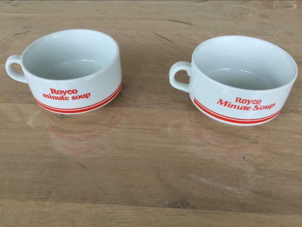 Lot de 2 bols Vintage « Royco Minut Soup », Collections, Enlèvement ou Envoi, Comme neuf, Ustensile