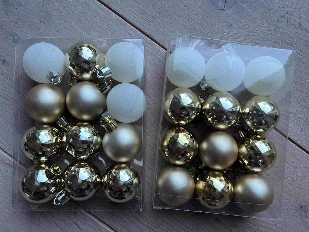2 sets van 12 kleine kerstballen, Ophalen of Verzenden, Zo goed als nieuw