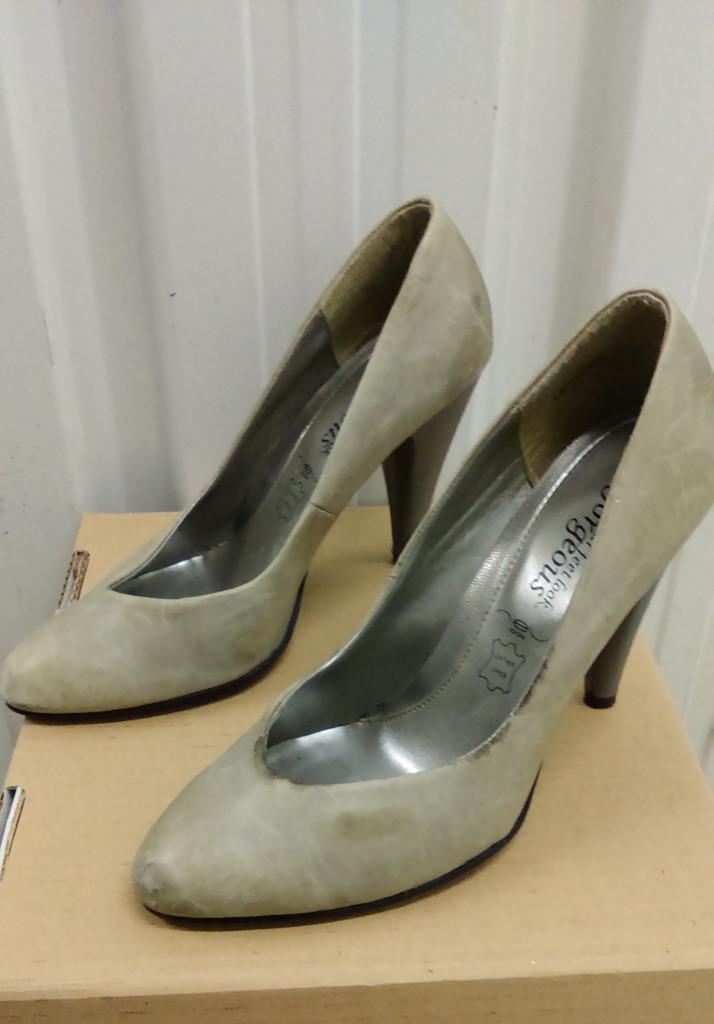 565*NIEUWE LOOK - sexy olijfkleurige leren pumps (maat 40), Pumps, Verzenden, New Look, Zo goed als nieuw