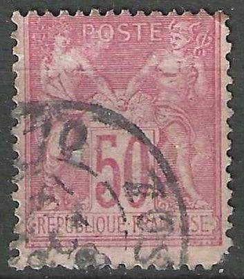 Frankrijk 1884/1890 - Yvert 98 - Type Sage - 50 c. (ST), Verzenden, Gestempeld