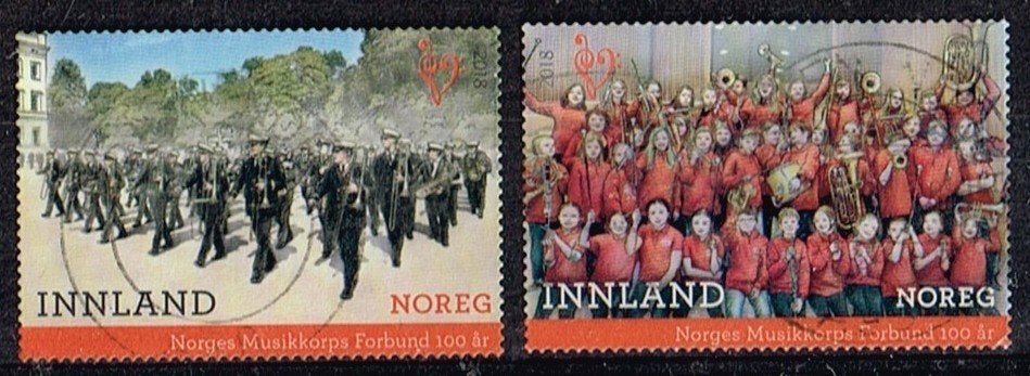Postzegels uit Noorwegen - K 6264 - muziekkorpsen, Postzegels en Munten, Verzenden, Noorwegen, Gestempeld