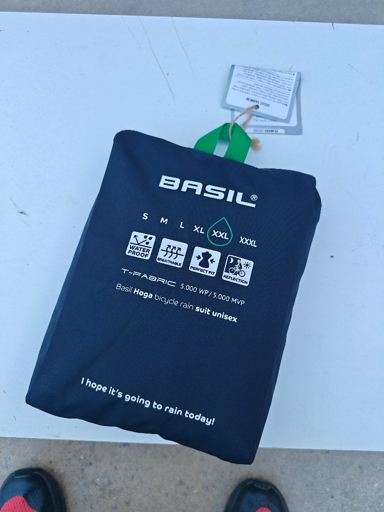 Basil Hoga bicycle rain suit - unisex – black XXL, Caravans en Kamperen, Regenkleding, Ophalen, Nieuw