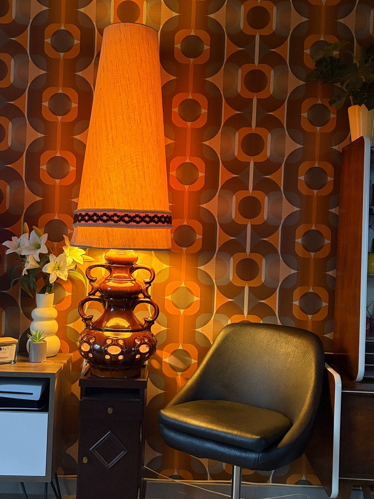 Vintage vloerlamp, Ophalen, Keramiek