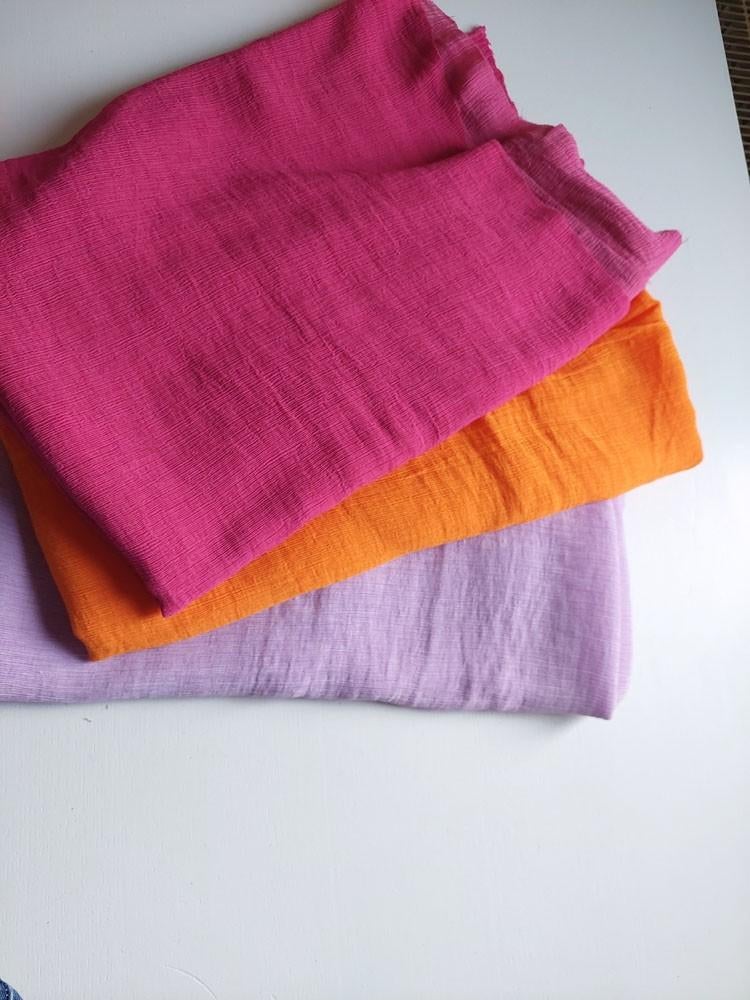 3 mètres tissu plissé crinkle look lilas/fuchsia/orange, Neuf, Autres couleurs, 120 cm ou plus, Polyester