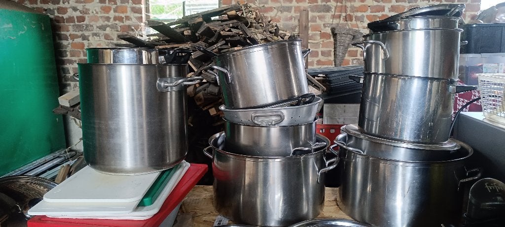 Inox horeca kookpotten met deksels, Zakelijke goederen, Horeca | Keukenapparatuur, Overige typen, Gebruikt, Ophalen