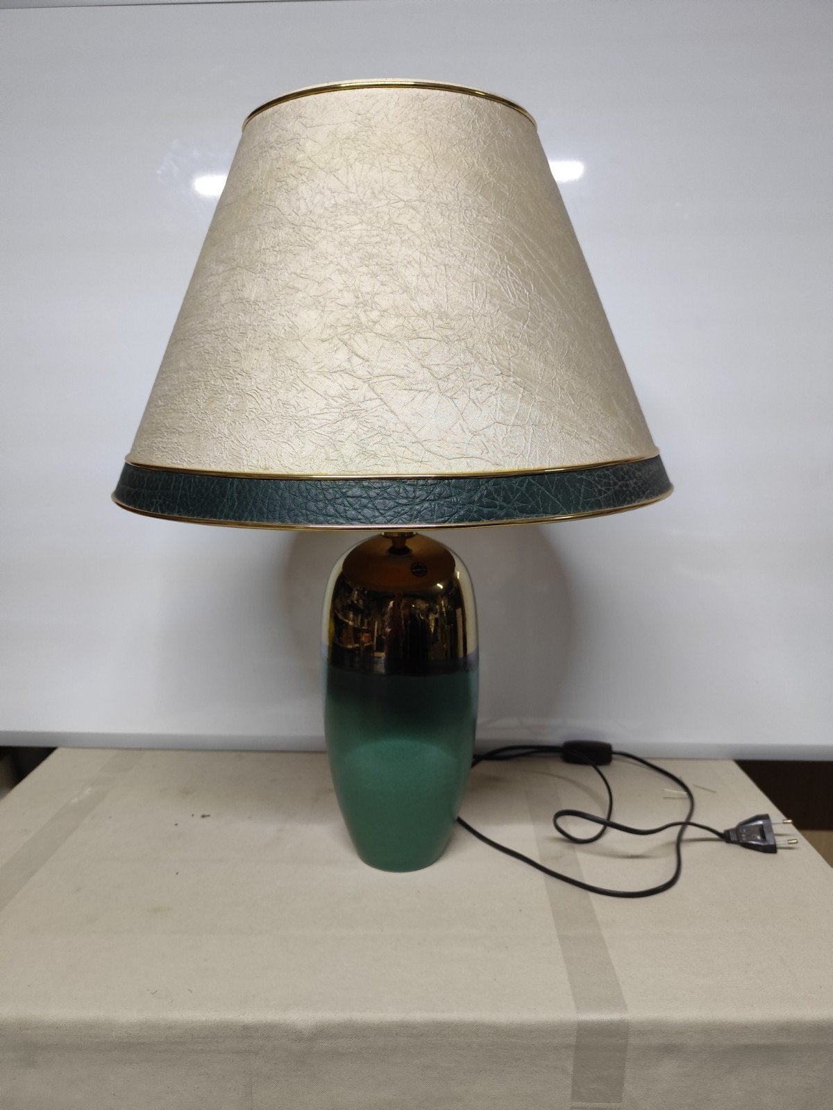 Lamp groen met goud. Hoogte 65 cm., Huis en Inrichting, Ophalen