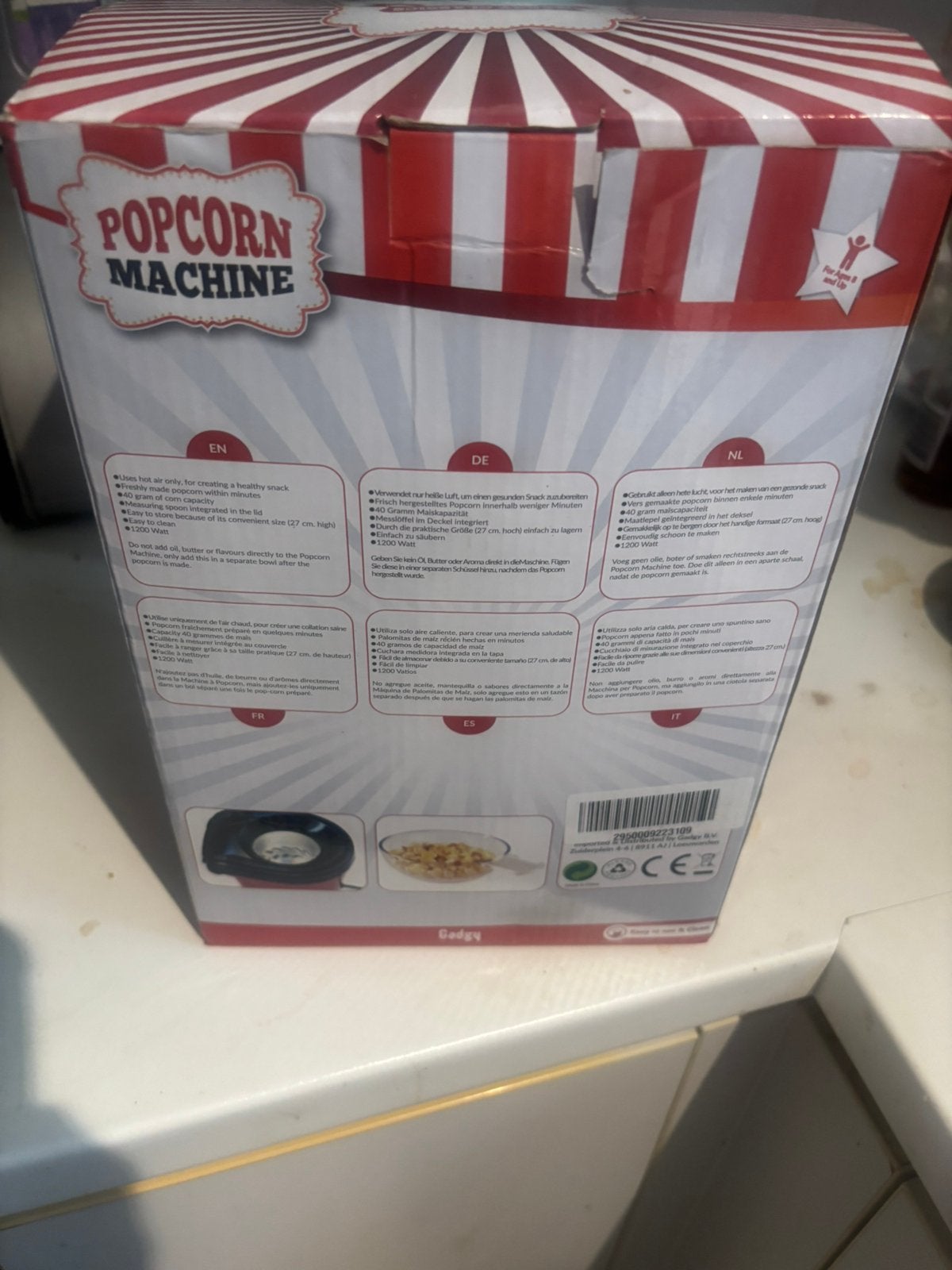 Popcorn machine, Ophalen, Nieuw