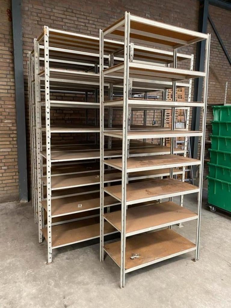 Stelling rekken tot 250 hoog, schappen 100x100 of 100x50cm., Zakelijke goederen, Kantoor en Winkelinrichting | Magazijn, Stelling en Opslag