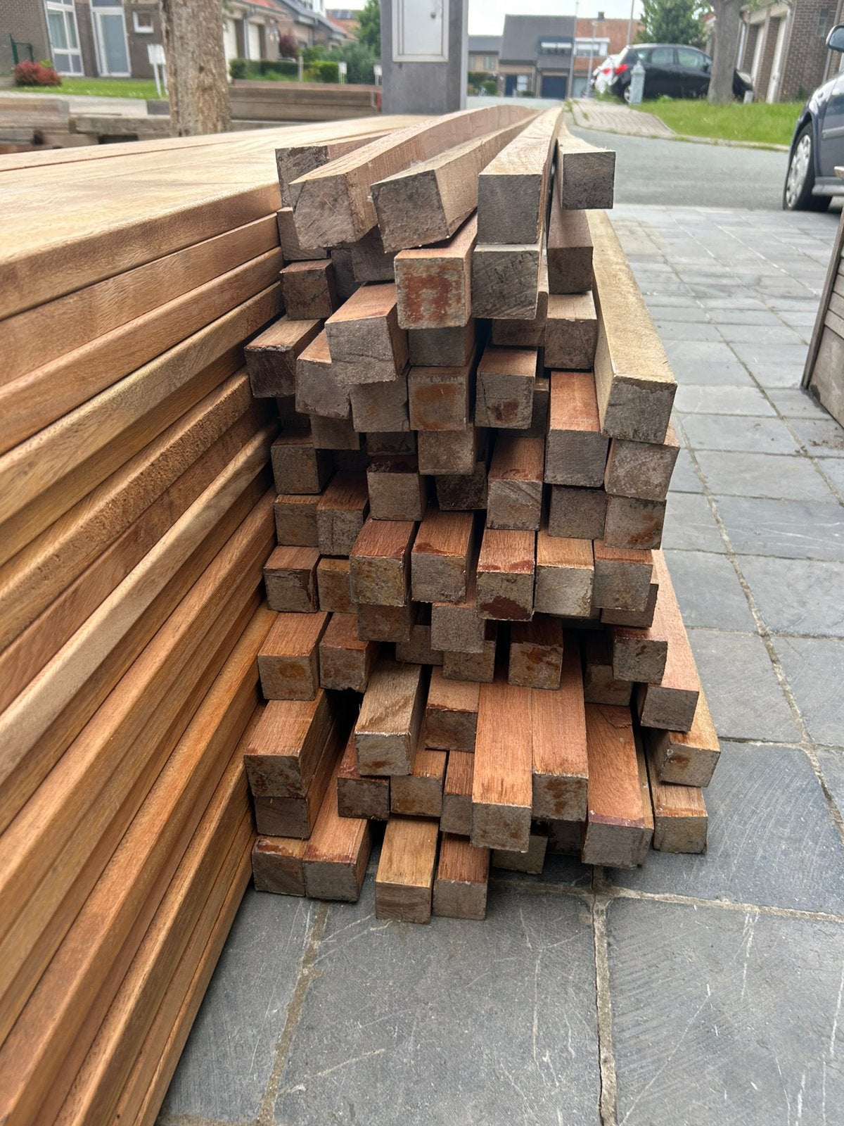 duurzame kempas kepers 4 cmx 4 cm L3.65 m per stuks 13€, Ophalen, Zo goed als nieuw