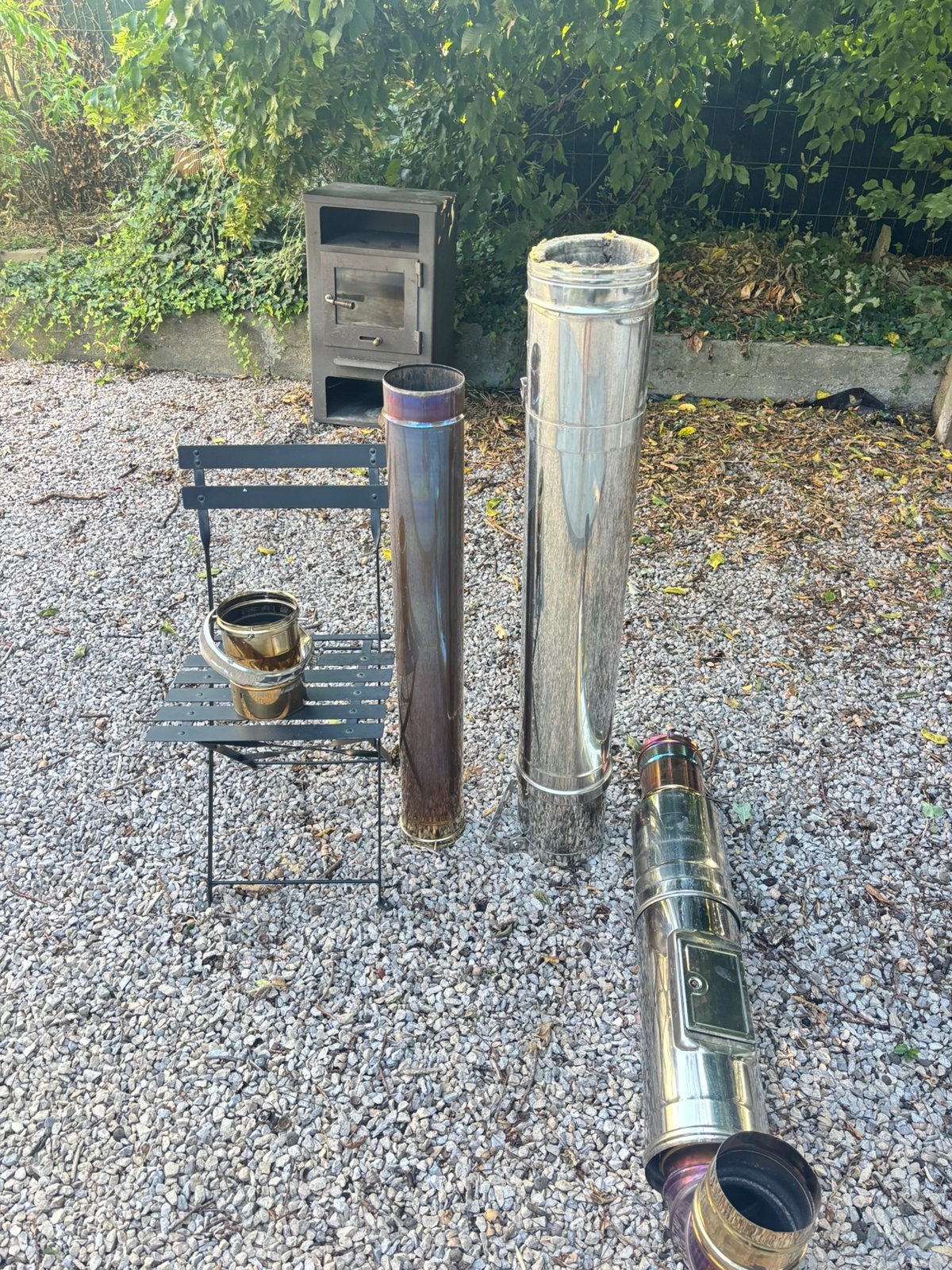 Schouwbuis dubbelwandig inox, Ophalen, Inox, Gebruikt, 2 tot 4 meter