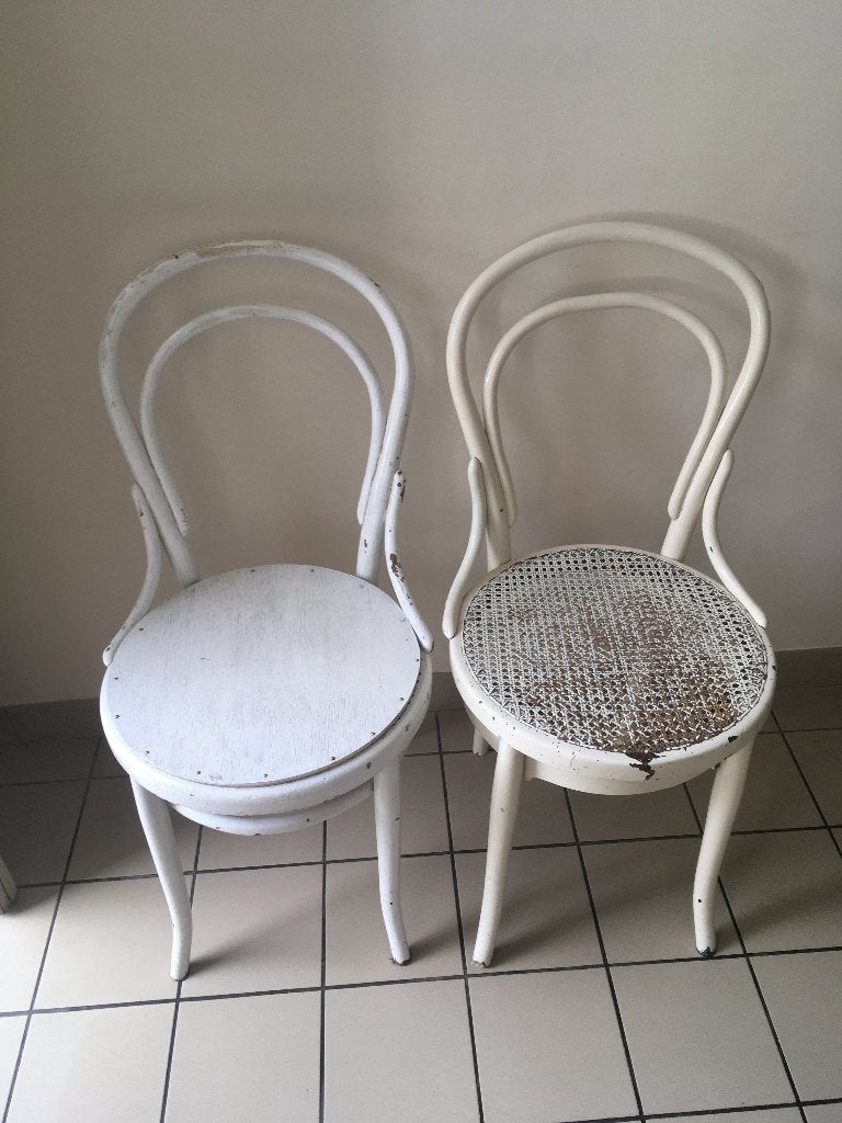 2 witte stoelen thonet model hout, Deux, Enlèvement, Utilisé, Bois