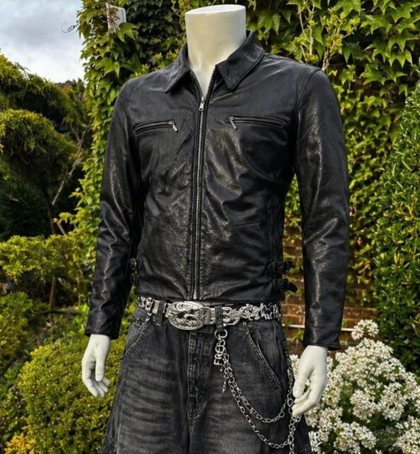 ECHT LEDER OUD UNIEK JAS, Kleding | Heren, Jassen | Zomer, Zo goed als nieuw, Ophalen