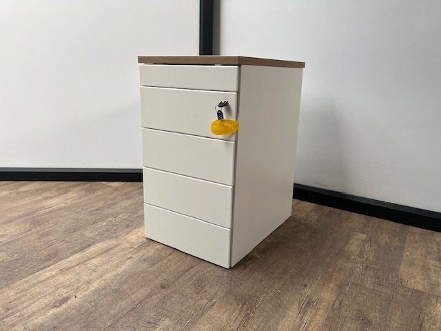 Metalen standcontainer + pennenlade (wit), Computers en Software, Laptoptafels, Ophalen of Verzenden