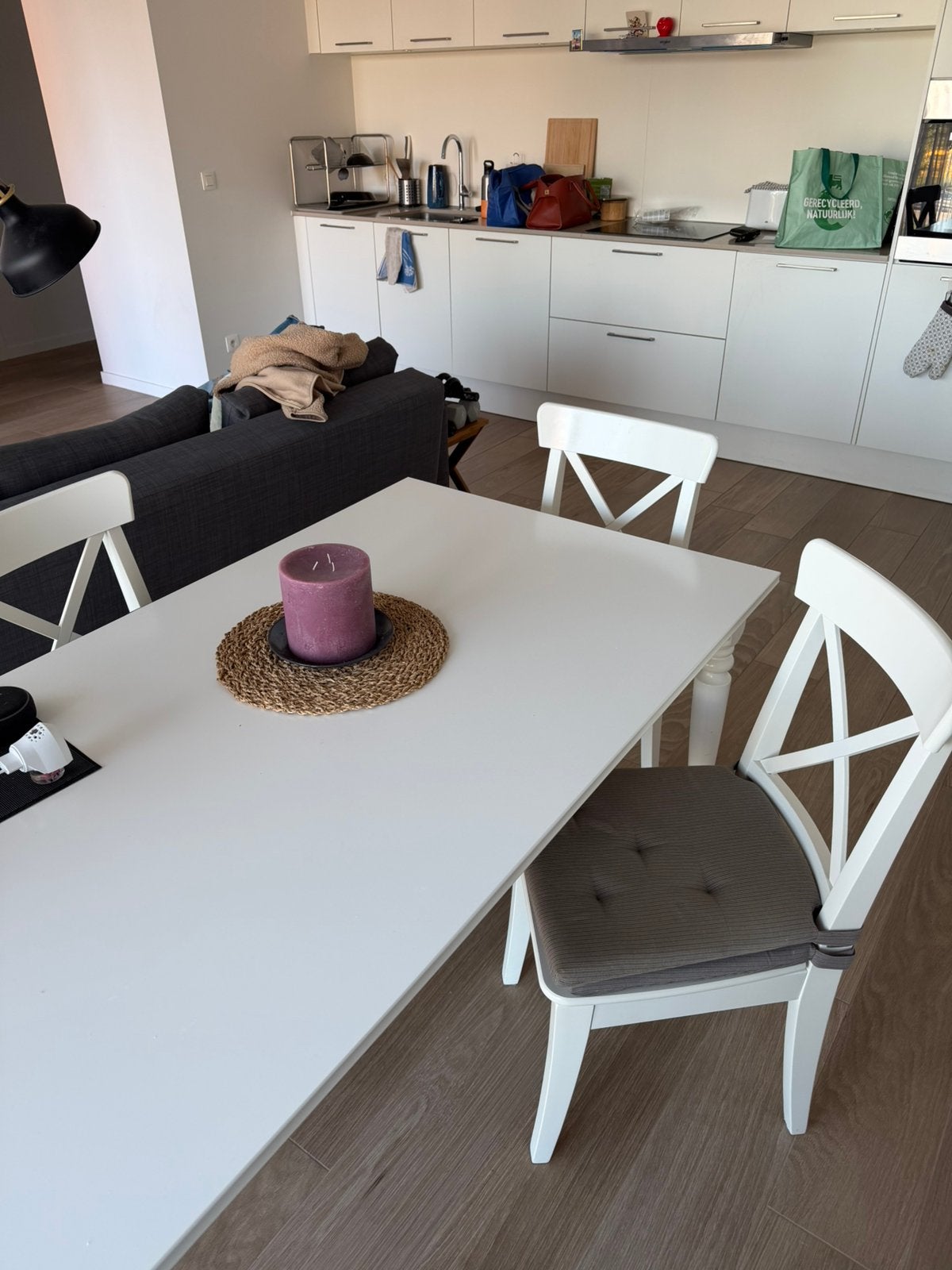 Table IKEA ROSENTORP + 4 chaises, Enlèvement, Comme neuf