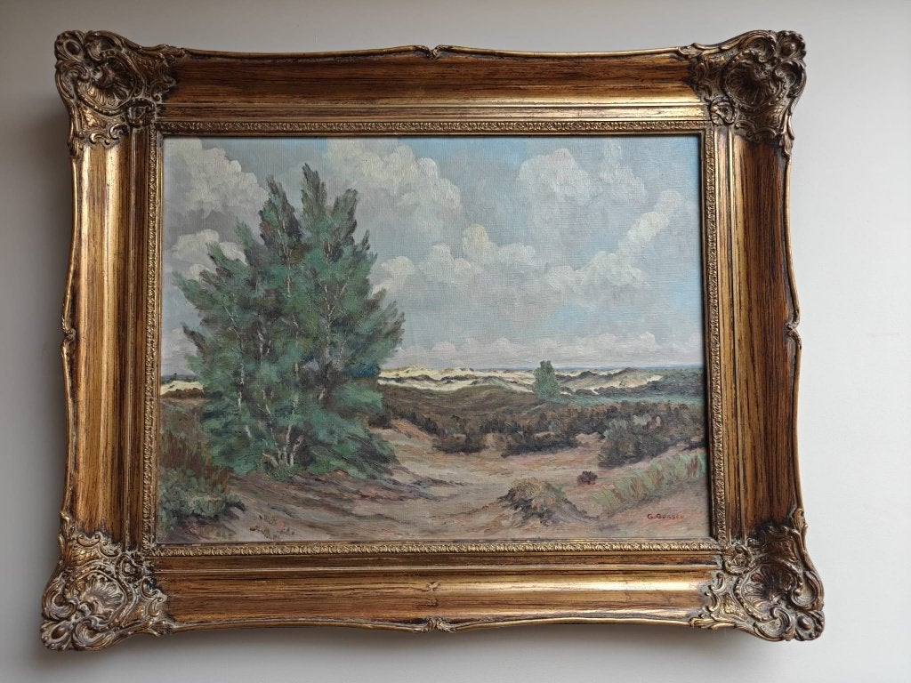 Duinlandschap op doek – G. Gorsen, Antiquités & Art, Art | Peinture | Classique, Autres techniques, Paysage, Enlèvement, Encadré