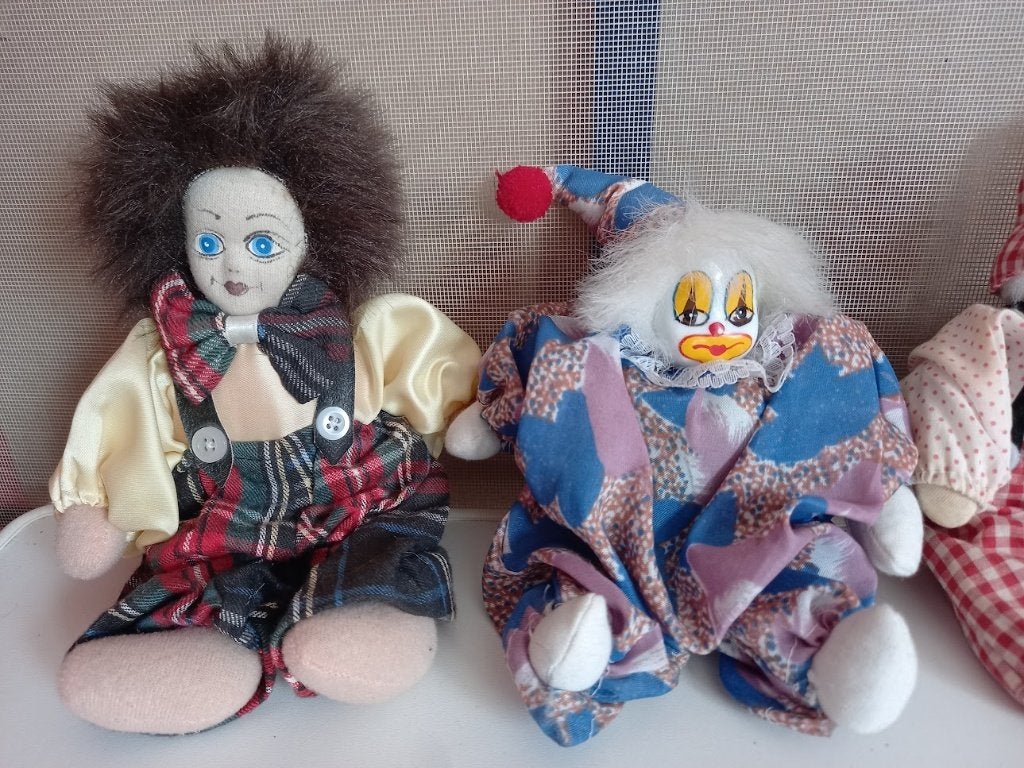 pierrot popjes in porselein en mobiel pierrot, Antiek en Kunst, Ophalen