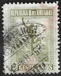 1 Postzegel Uruguay 1922 Mercurius, Enlèvement ou Envoi, Affranchi, Amérique du Sud