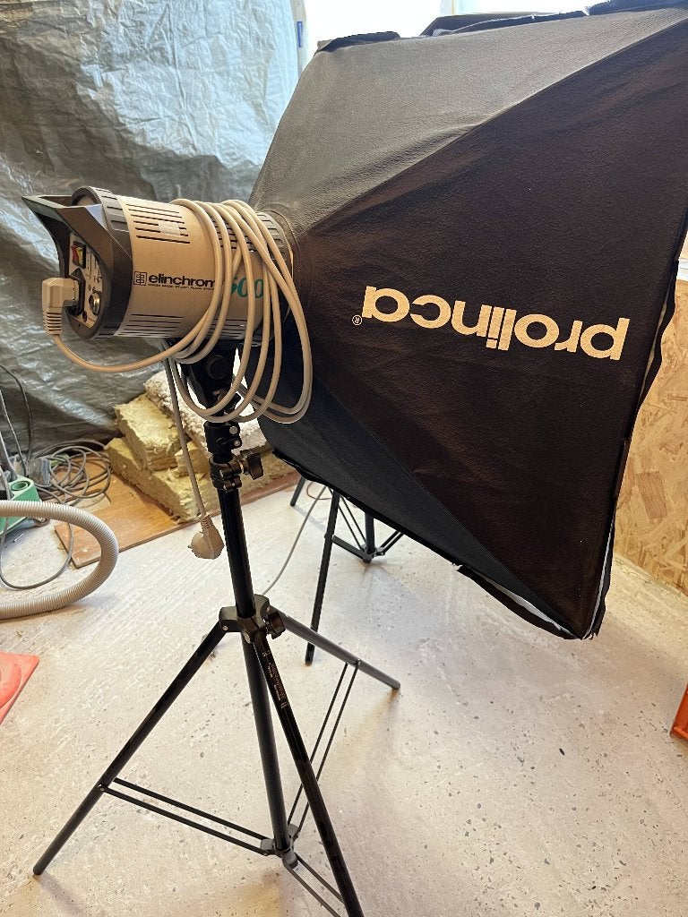 Set de studio classique Elinchrom 500 complet avec supports, Flash de studio, Elinchrom, Réglable, Enlèvement