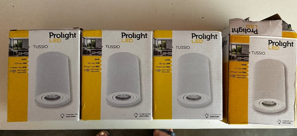 4x Prolight LED Tussio opbouwspots GU10 – nieuw, Maison & Meubles, Lampes | Spots, Neuf, Spot apparent, Métal, GU10, Autres marques