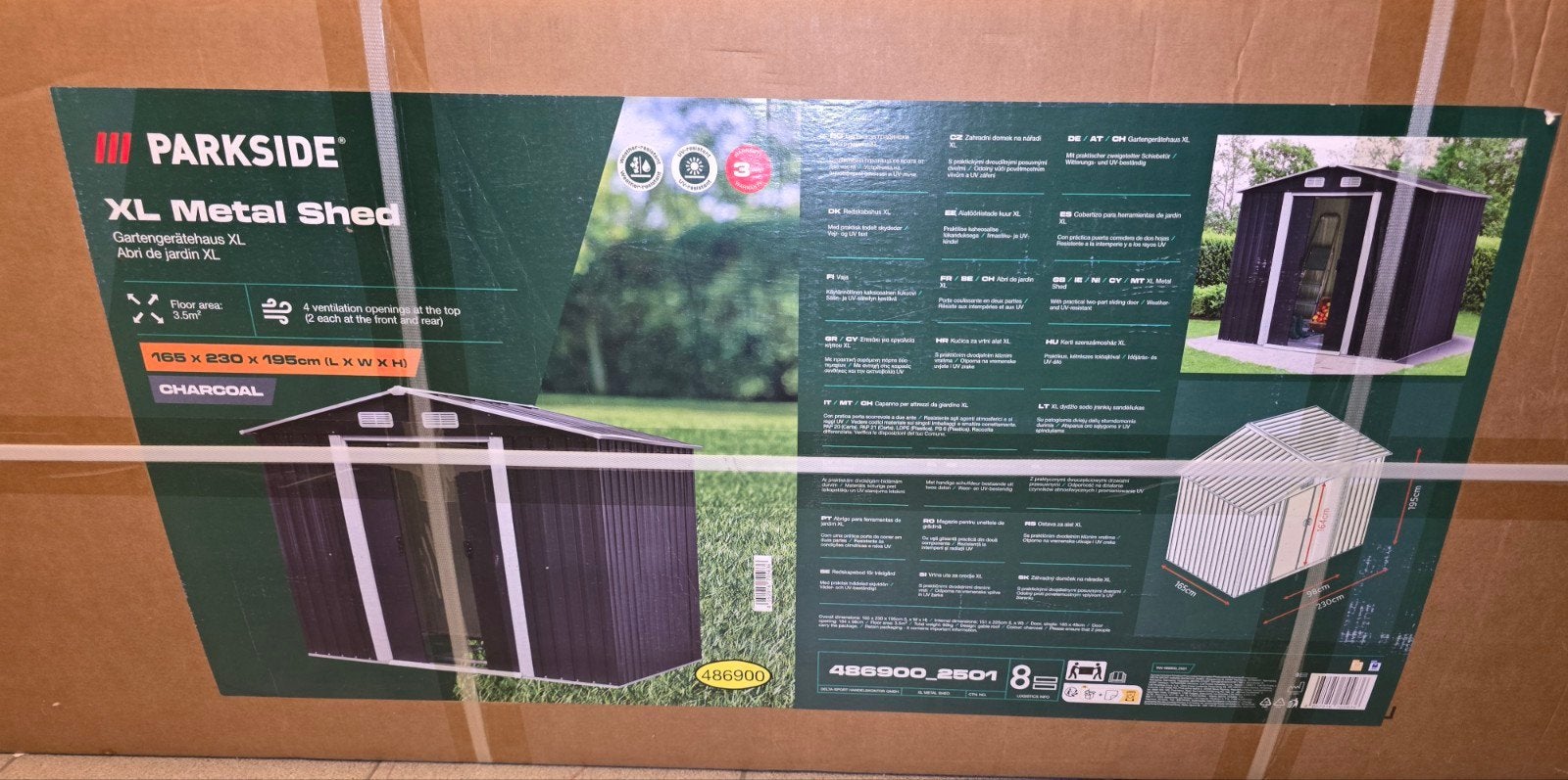 *KOOPJE* PARKSIDE Tuinhuis XL: groot 3,5m² ongeopende doos, Tuin en Terras, 200 tot 400 cm, Tuinhuis, Nieuw, Zonder ramen