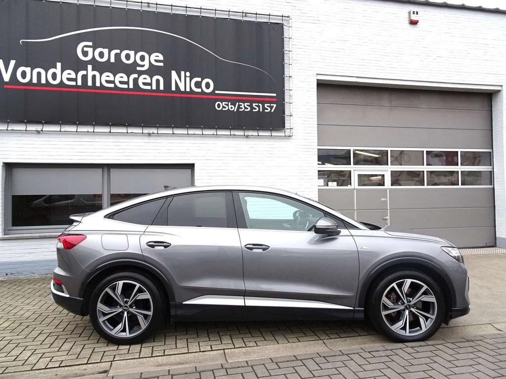 Audi Q4 Sportback e-tron 55kWh S-Line Batterij SOH 92,9%, Autos, Audi, Phares entièrement LED, Argent ou Gris, Achat, Entreprise