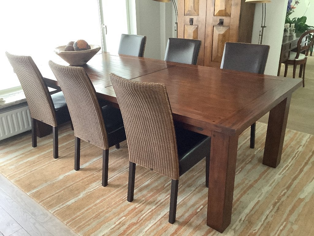 Eettafel teakhout, Ophalen, 100 tot 150 cm, Teakhout, 200 cm of meer