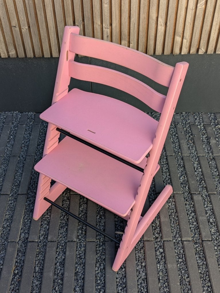 Roze meegroeistoel Tripp Trapp Stokke, Kinderen en Baby's, Kinderstoelen, Ophalen, Gebruikt, Meegroeistoel