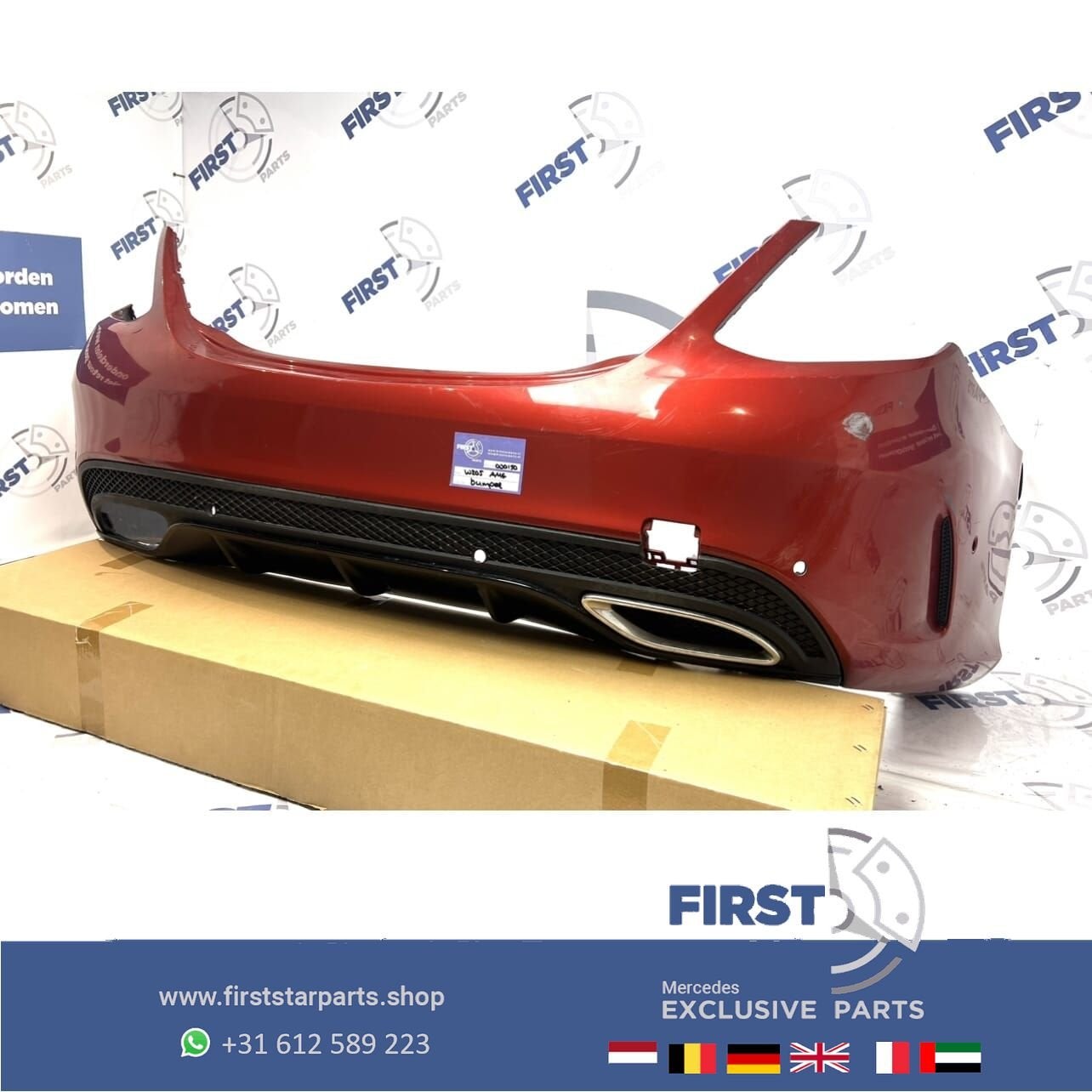 W205 C43 C63 AMG Achterbumper Mercedes C Klasse 2018 PDC OEM, Auto-onderdelen, Gebruikt, -, -, Ophalen of Verzenden