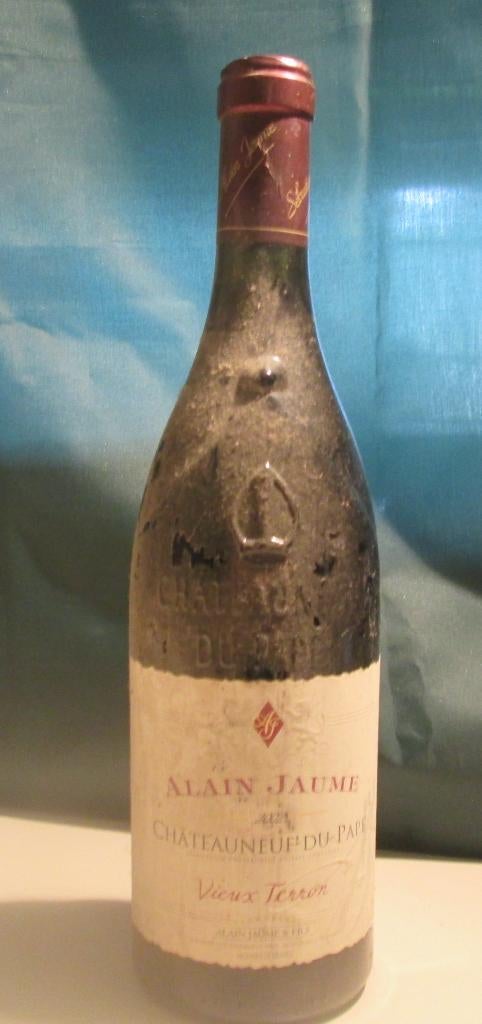 1x Alain Jaume - Châteauneuf-Du-Pape - Vieux Terron - 2002, Verzamelen, Wijnen, Frankrijk, Ophalen of Verzenden, Zo goed als nieuw